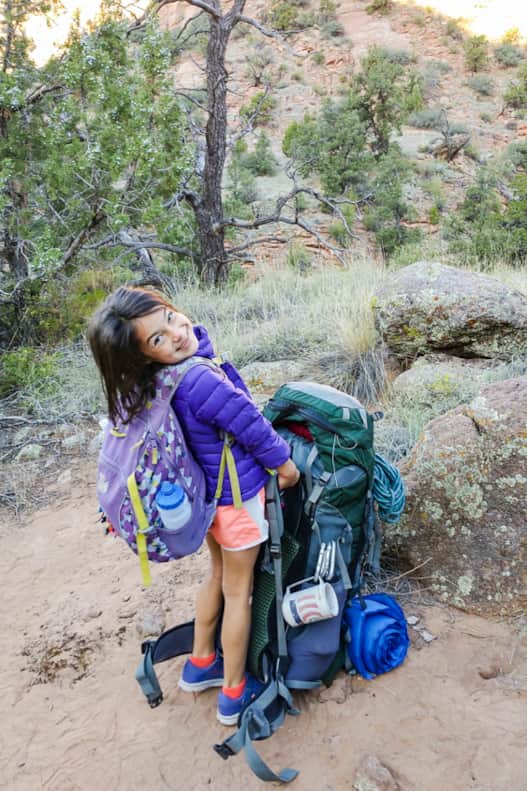 Juliet Sullivan (7) ready to go for the day.