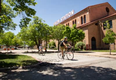 Heading to explore downtown Ogden from Union Station.