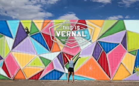 Scattered around Vernal you'll find dozens of murals lining the streets.