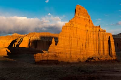 Located in Capitol Reef National Park's remote areas, you'll find views of dramatic formations such as Temple of the Sun and Temple of the Moon.