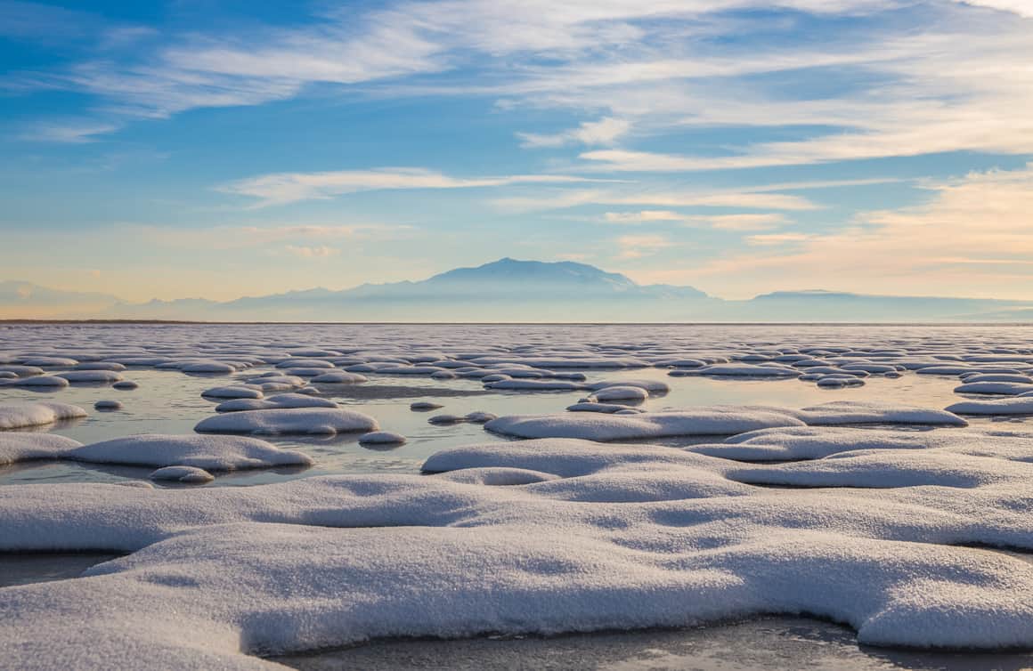 The Great Salt Lake never freezes over.
