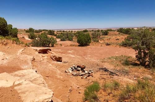 A fire pit in the remote backcountry, but not Robbers Roost.
