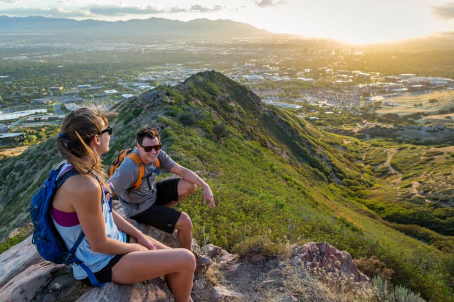 The Living Room Trail offers scenic views of Salt Lake City.