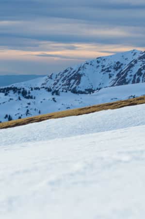 Person snowshoeing in the Tushar Mountains.