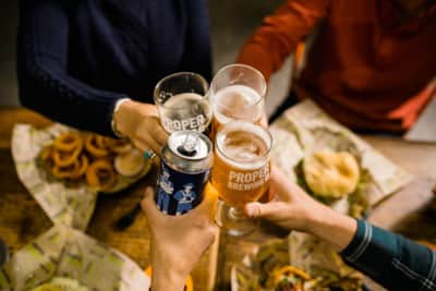 You can grab a drink sans the grub at Proper Brewing Company's bar and beer store in downtown Salt Lake City.