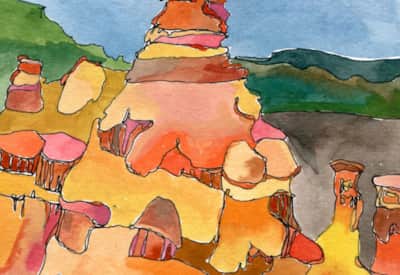 A large grouping of hoodoos at Goblin Valley State Park.