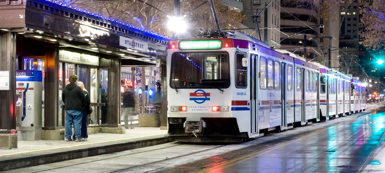 Public transit in Salt Lake City. 