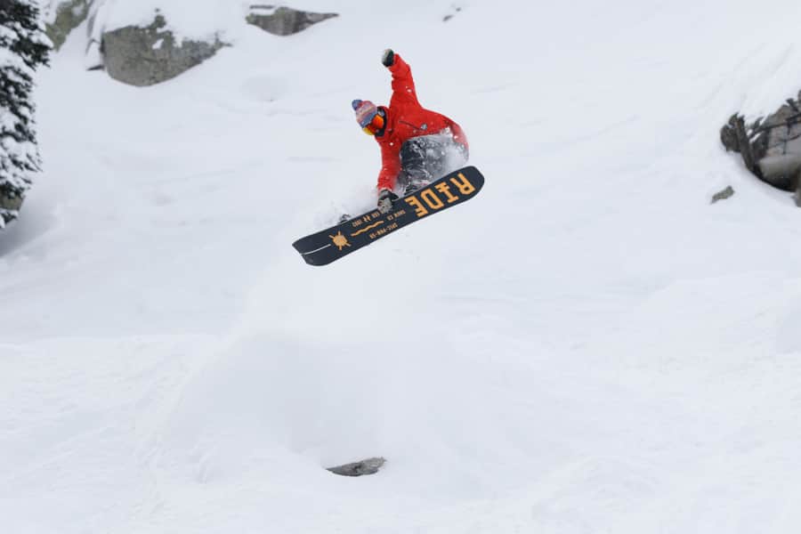 Backcountry snowboarding at Brighton Resort.