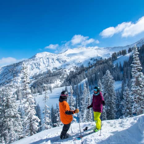Backcountry skiing at Snowbird Resort.