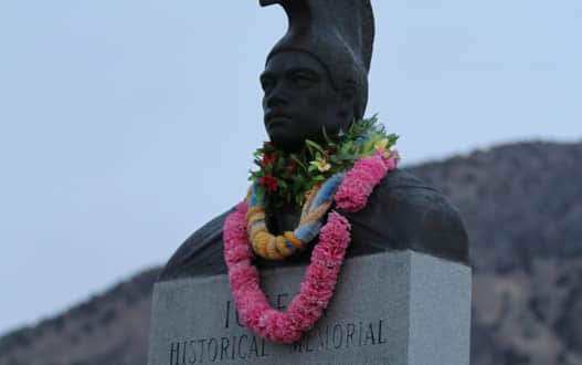 A momument and memorial at Iosepa Cemetery.