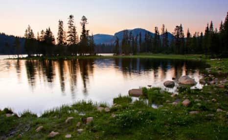 Mirror Lake Scenic Byway at sunset