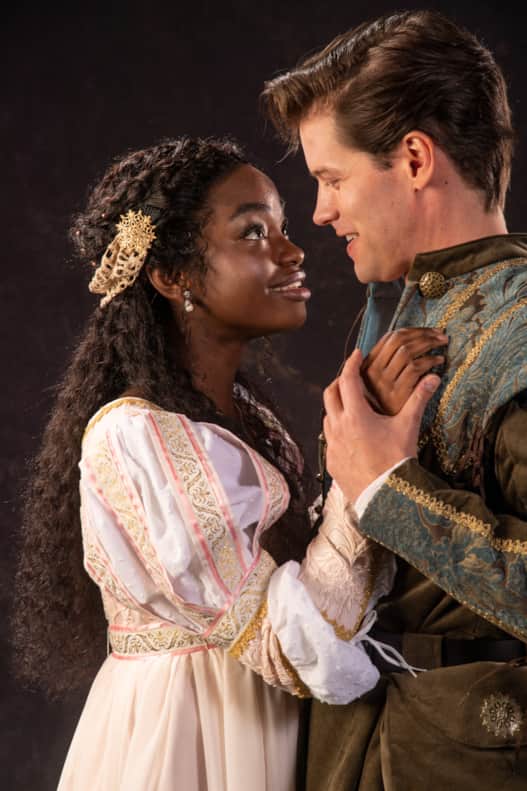 Naiya Vanessa McCalla as Juliet and Ty Fanning as Romeo in the Utah Shakespeare Festival’s 2023 production of "Romeo and Juliet."