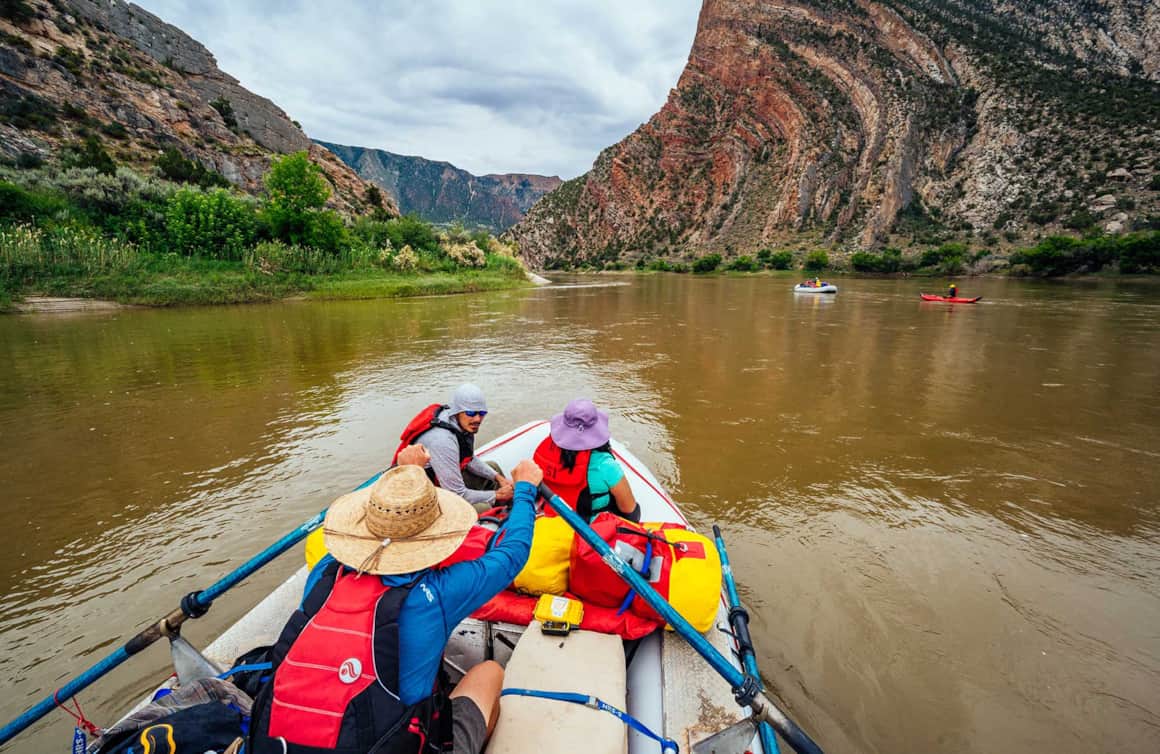 A family-guided rafting trip through the Gates of Lodore in Dinosaur National Monument.