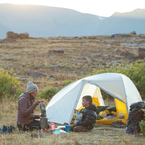 Gorgeous sunset, dinner in a bag and conversations around the cook stove. Camp life is pretty good.