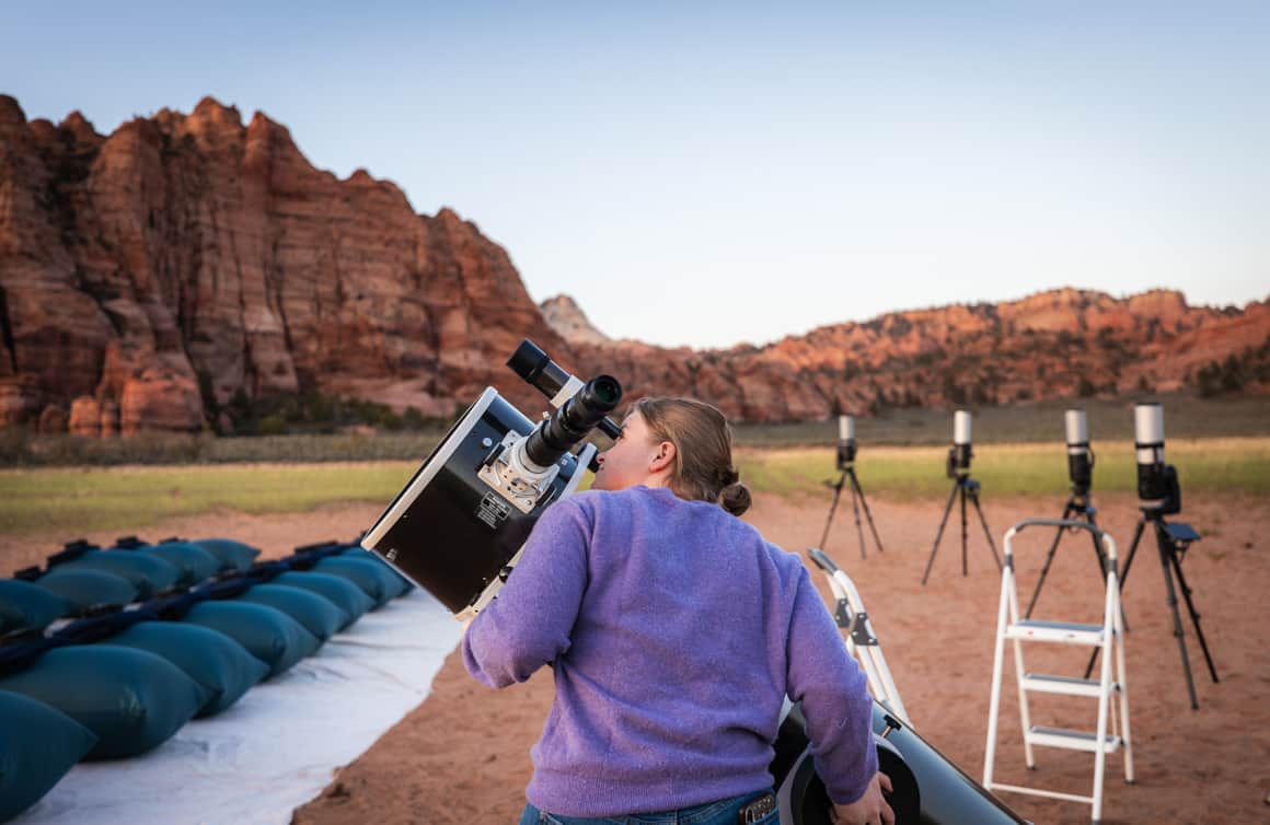 As the sun dips below Zion's towering canyon walls, stargazers are in for a treat.