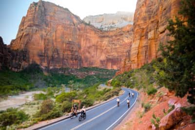 On an ebike journey through Zion National Park, the towering walls of red rock are just as breathtaking as the destination.