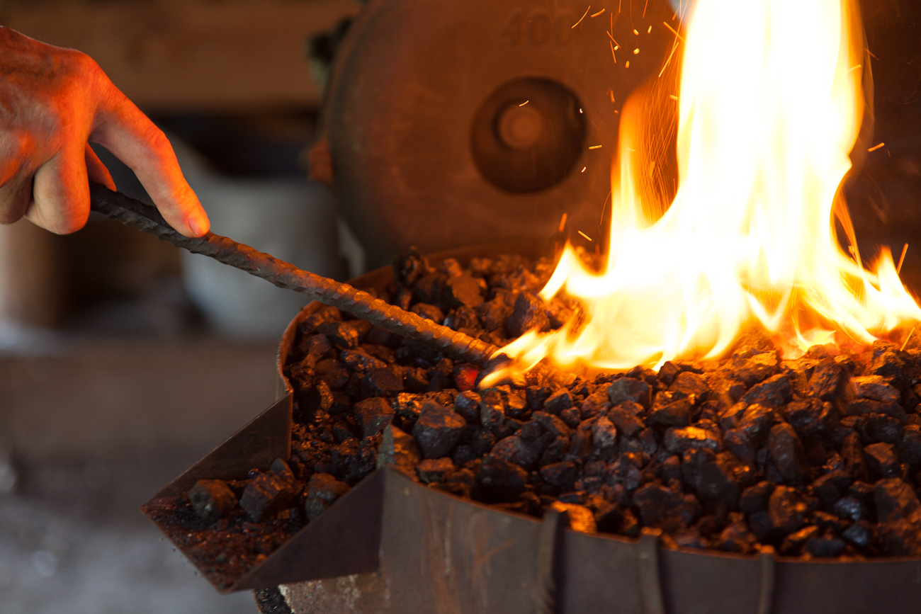 Blacksmithing at the American Heritage Center.