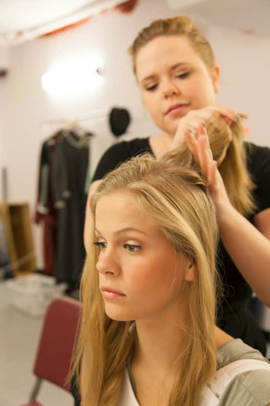 Backstage with the crew of Peter Pan.