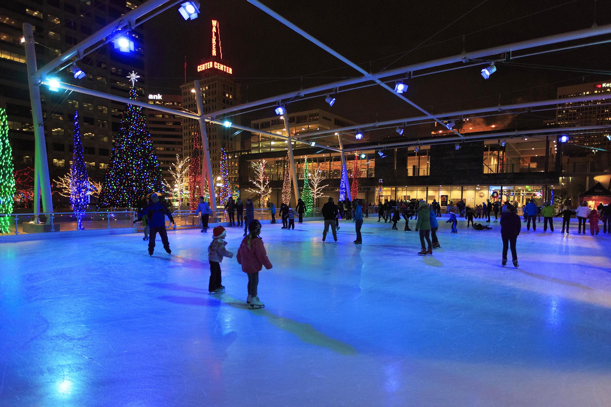 Ice skating at Gallivan Center.