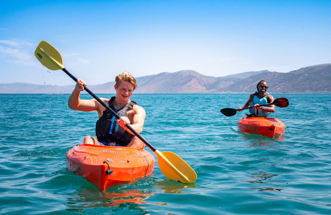 Enjoy a paddle board for two at Bear Lake State Park.