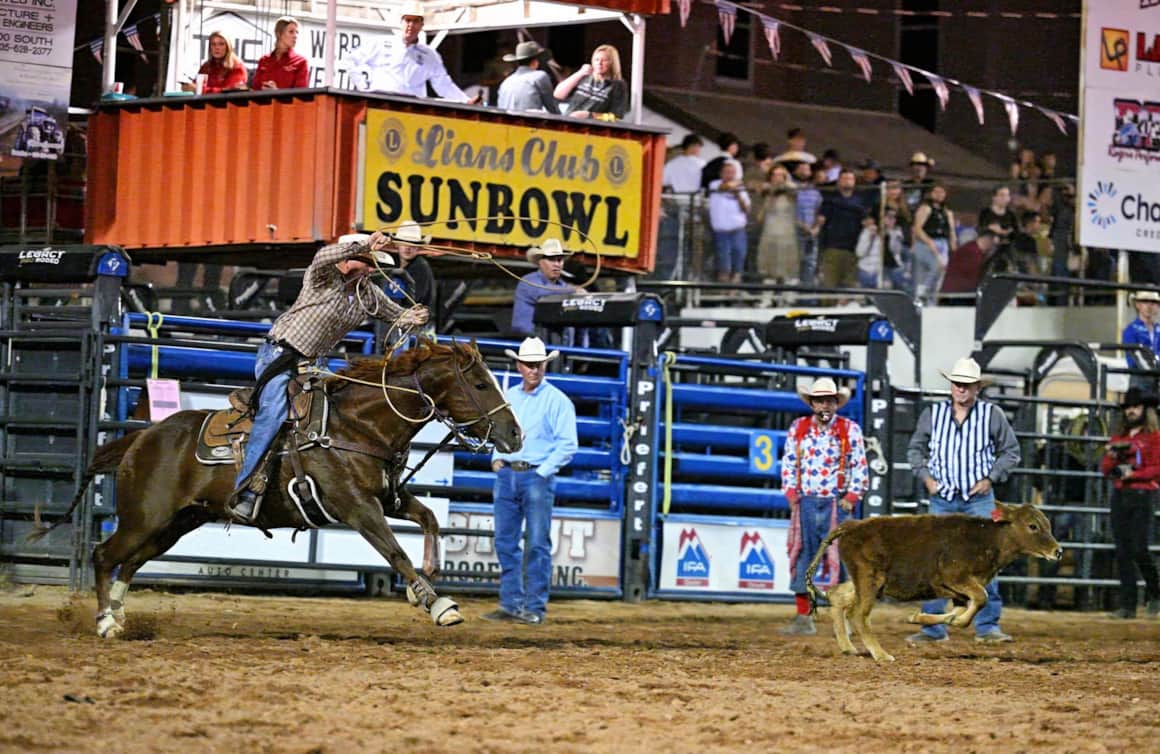 At the historic Dixie Roundup, cowboys put their precision and horsemanship on full display in the calf roping event.