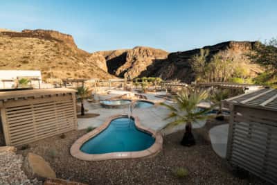 These mineral-rich pools are the centerpiece of the retreat, inspired by renowned hot springs destinations around the globe.