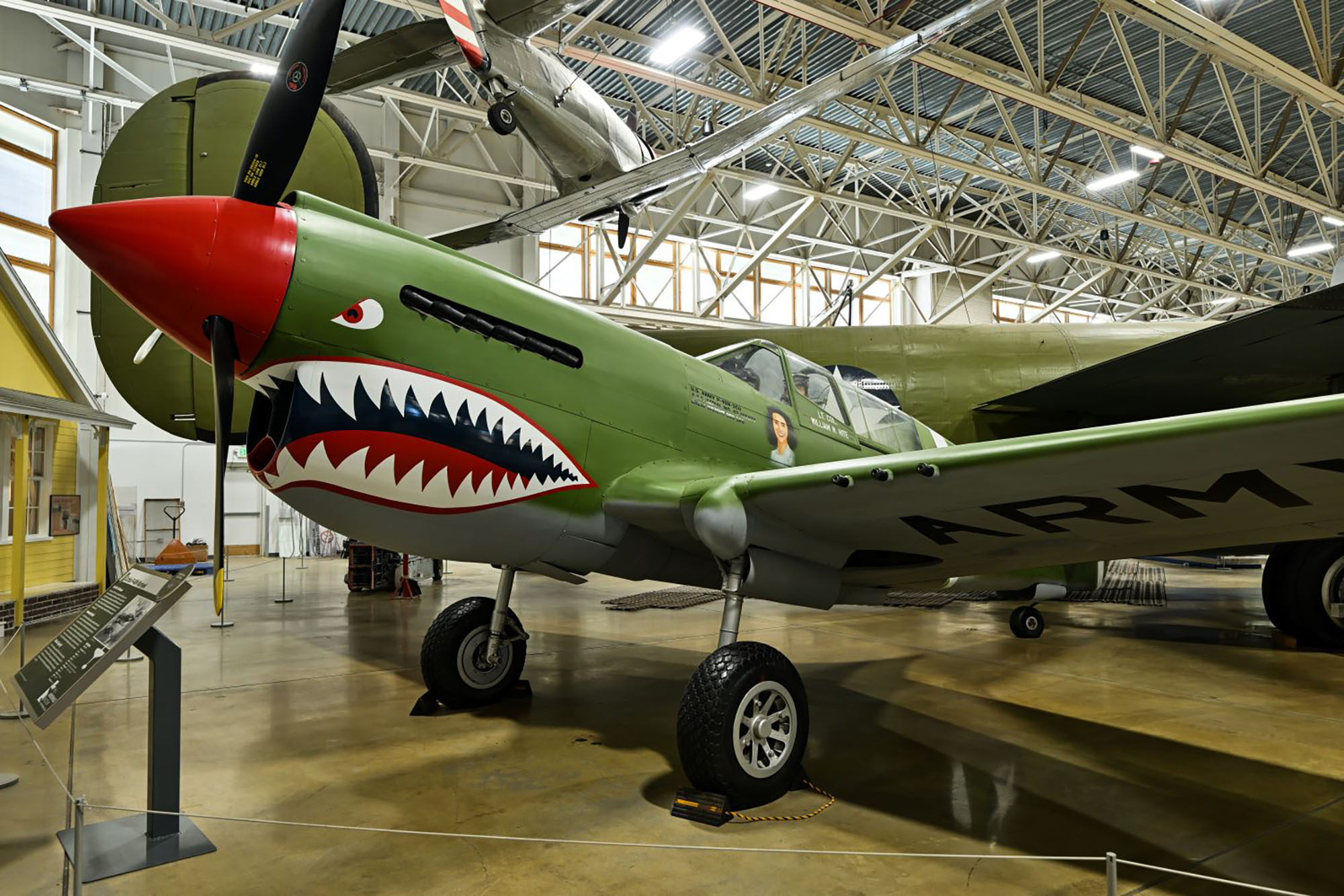 CURTISS P-40N “WARHAWK” S/N 42-105270: Used as a fighter-bomber, the US Air Force utilized the P-40N in 1944 during World War II. Curtiss-Wright manufactured a total of 13,738 of these aircraft within four years of production with airframe maintenance operations occurring at Hill Field. (Rex Hadley Gallery)