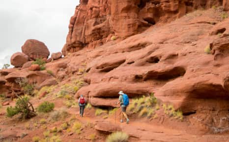 If you want to step inside the maze of Fisher Towers, you can take the 4.2-mile (out and back) trail that leads around the base of the towers to a scenic viewpoint of the surrounding valley.
