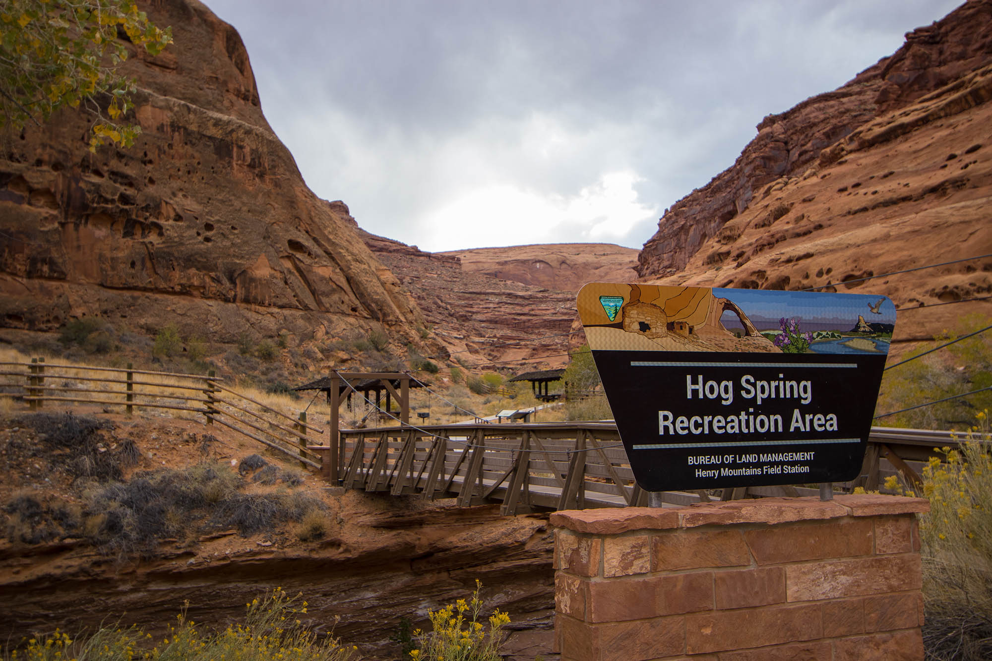 Pull off the road at this picnic area and take a few minutes to enjoy the sights and sounds of the canyon.
