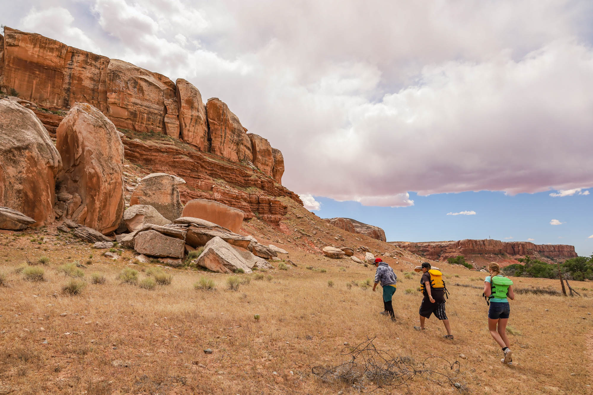A short hike to an Ancestral Pueblo archeological site with petroglyphs and the remnants of buildings would be unreachable by most visitors.