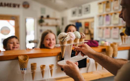 After a day outdoors, swing by Color Ridge Creamery to cool off with a scoop of housemade ice cream.