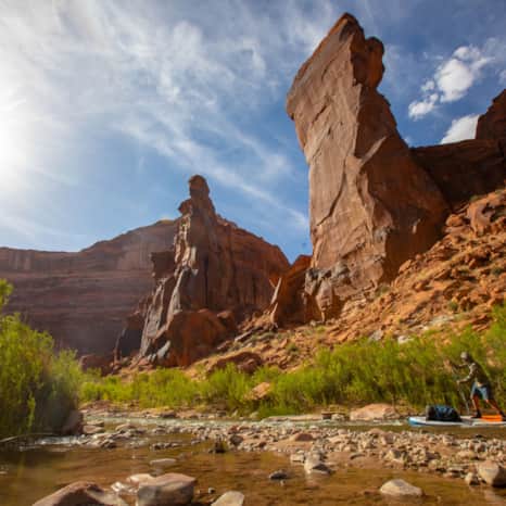 The river’s flow, based mostly on spring runoff from the mountainous regions of the area, is the key to a successful trip.