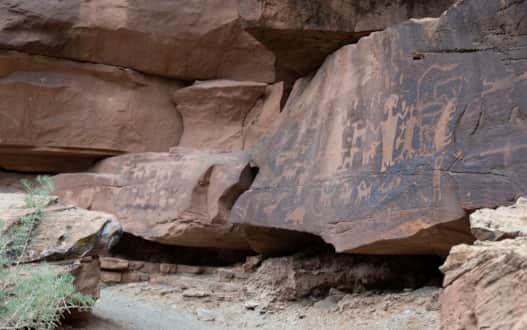 Nine Mile Canyon features intricate petroglyphs carved thousands of years ago.