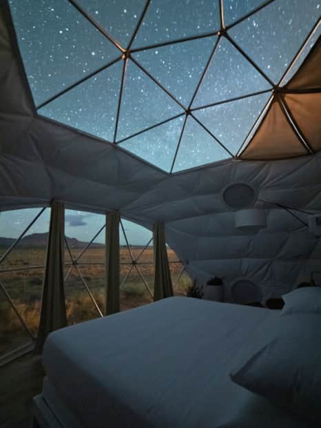 Skyview offers indoor suites and dome-style tents that feature skylights for stargazing.