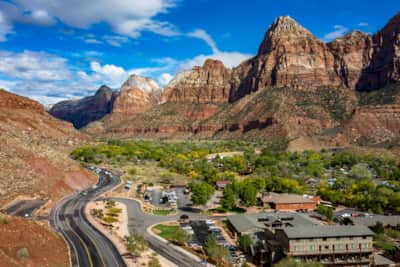 Springdale welcomes Zion parkgoers from the South Entrance.