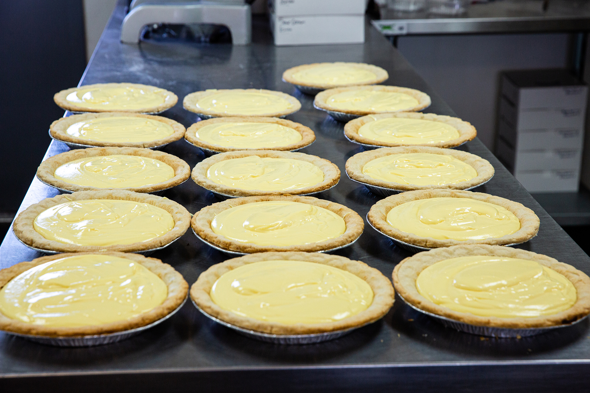 Choose from fresh-baked fruit favorites including apple, blueberry, blackberry, rhubarb and to-die-for raspberry rhubarb; decadent cream pies such as key lime, double lemon and coconut cream; and specialty pies including pecan and pumpkin.