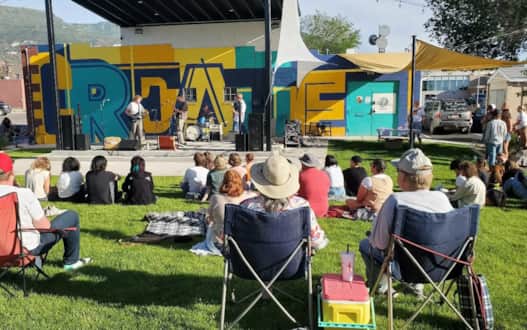 The Final Friday Art Walk spotlights musicians and artists at various locations along the sidewalk on Cedar City's Center Street.