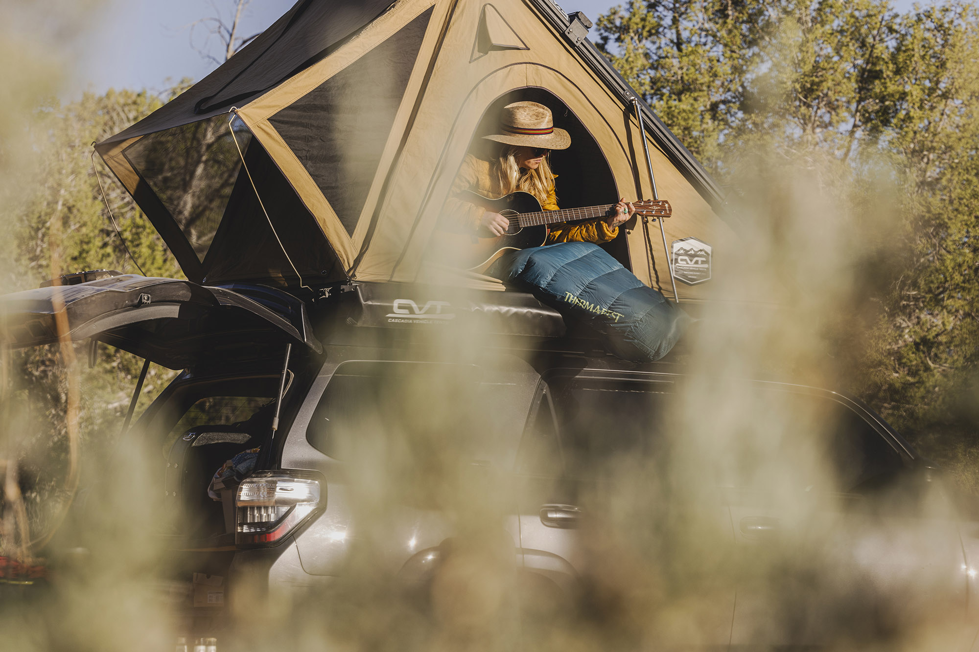 After days of moving from one beautiful destination to the next, there’s nothing quite like a little rest and relaxation. Before leaving Kodachrome Basin State Park and pointing the truck toward Red Canyon, my friend Brit Black took a few quiet moments for a sunrise serenade.