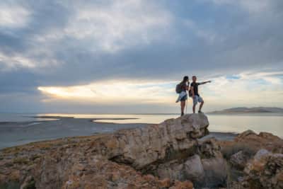 A view of the Great Salt Lake from Antelope Island State Park. 