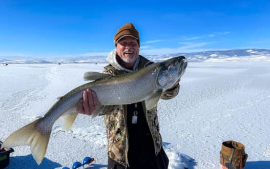 Ice fishing on Bear Lake.