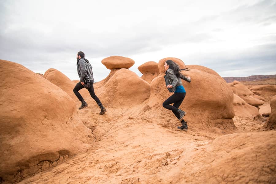 Lose yourself in a maze of mushroom-shaped hoodoos at Goblin Valley.