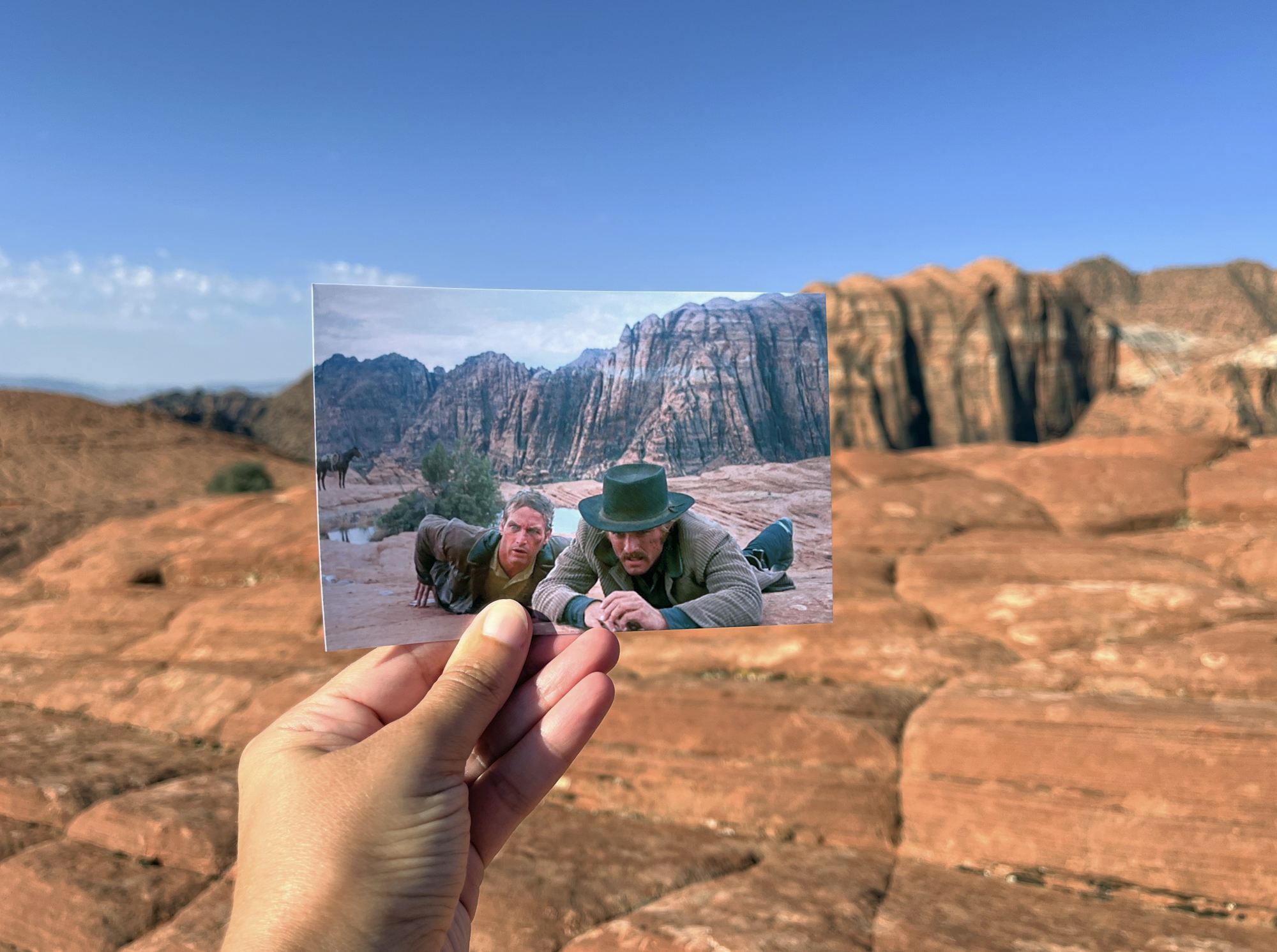 One of the most recognizable locations from the film "Butch Cassidy and the Sundance Kid" lies in the red rock formations of Snow Canyon State Park.