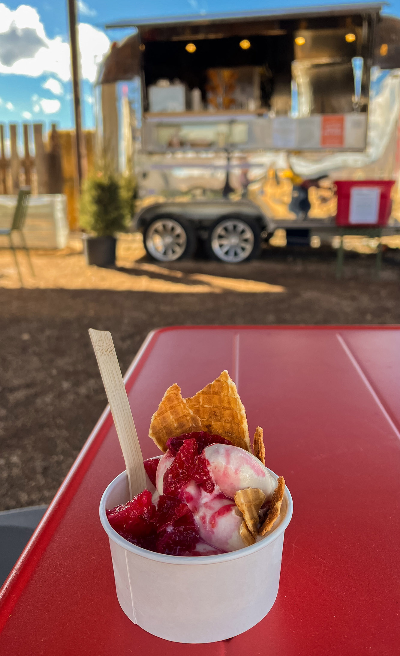 Treat yourself to a soft serve ice cream made with fresh ingredients from their dairy farm.