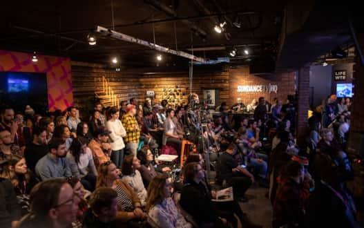 A crowd gathered at Sundance TV HQ on Main Street in downtown Park City.