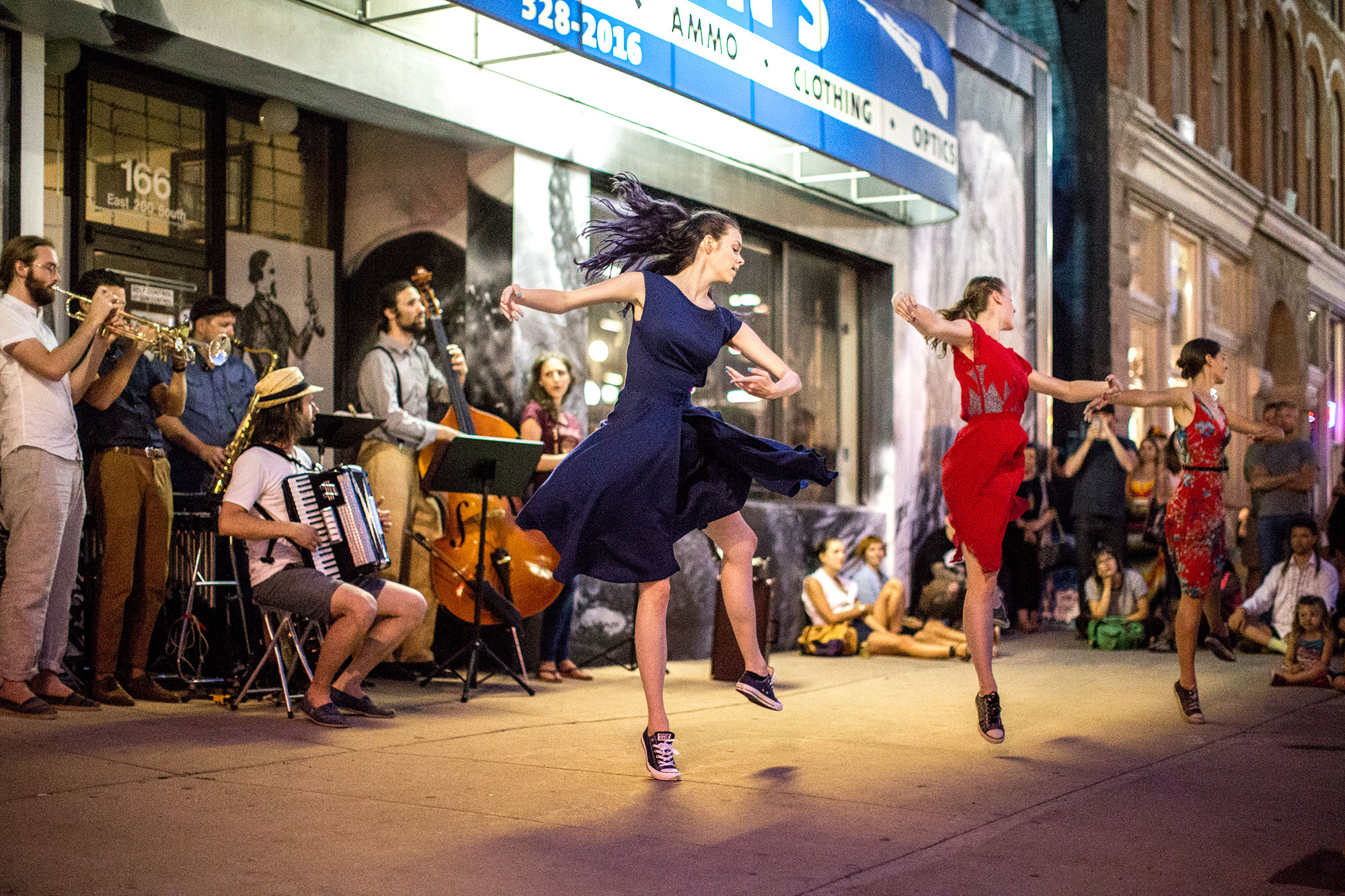 You'll find a variety of live music and performances in downtown Salt Lake — sometimes even curbside.