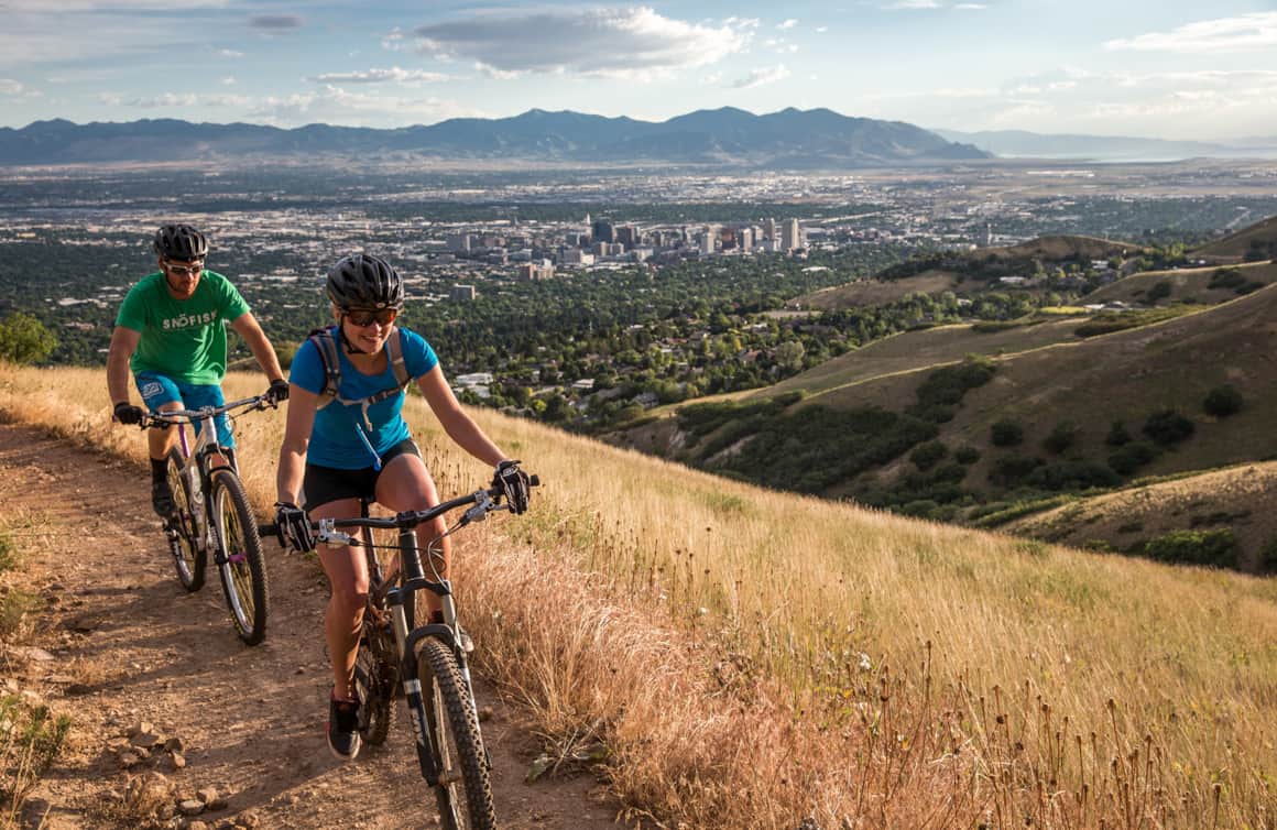 Riding Salt Lake City's segment of the famous Bonneville Shoreline Trail.