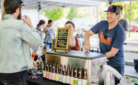 The Downtown Farmers Market offers a mix of vendors from more than 100 farms and ranches located within 250 miles of Salt Lake City.