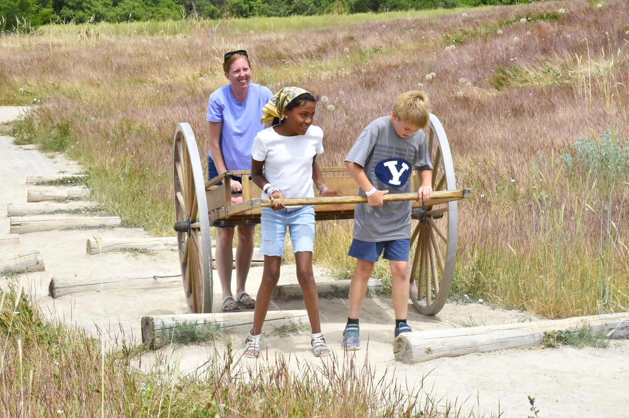 Inside the park, kids will enjoy exploring different aspects of pioneer-era life. 
