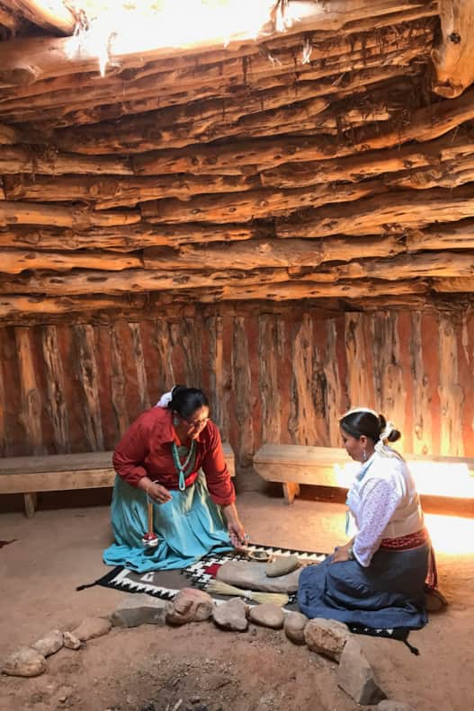 Inside the Native American Village at This Is The Place Heritage Park.