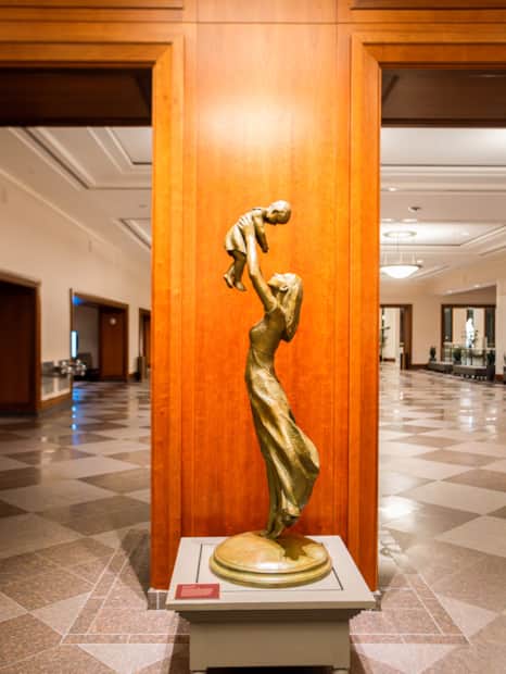 Enjoy a free tour of the building which includes various art pieces.